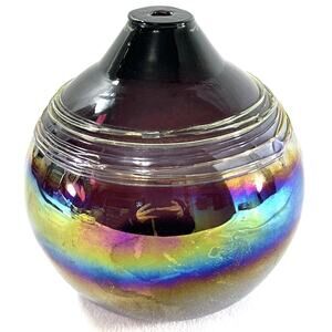 California Glass Studio Iridescent Art Glass Potpourri Oil Diffuser Jar Vase 5”
